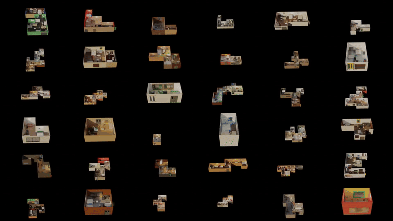 Animated demonstration of a robot navigating, driven by an agent trained in virtual environments